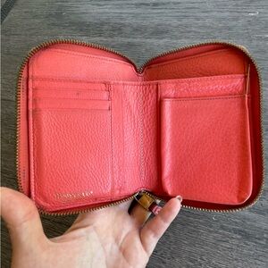 Tiffany & Co. Coral Leather Zip-around Wallet / passport
